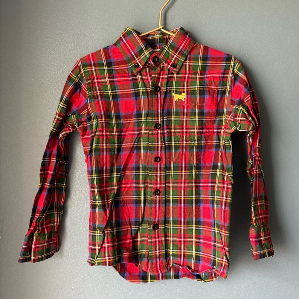 Jack thomas‎ red and green plaid shirt